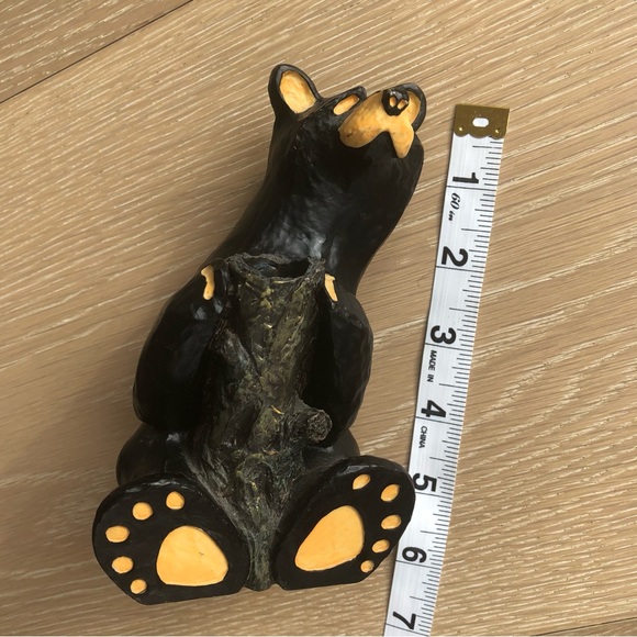⭐️Bearfoots⭐️Black Bear Candle Holder Jeff Flemming Montana Artist 6" Figurine - Picture 6 of 7